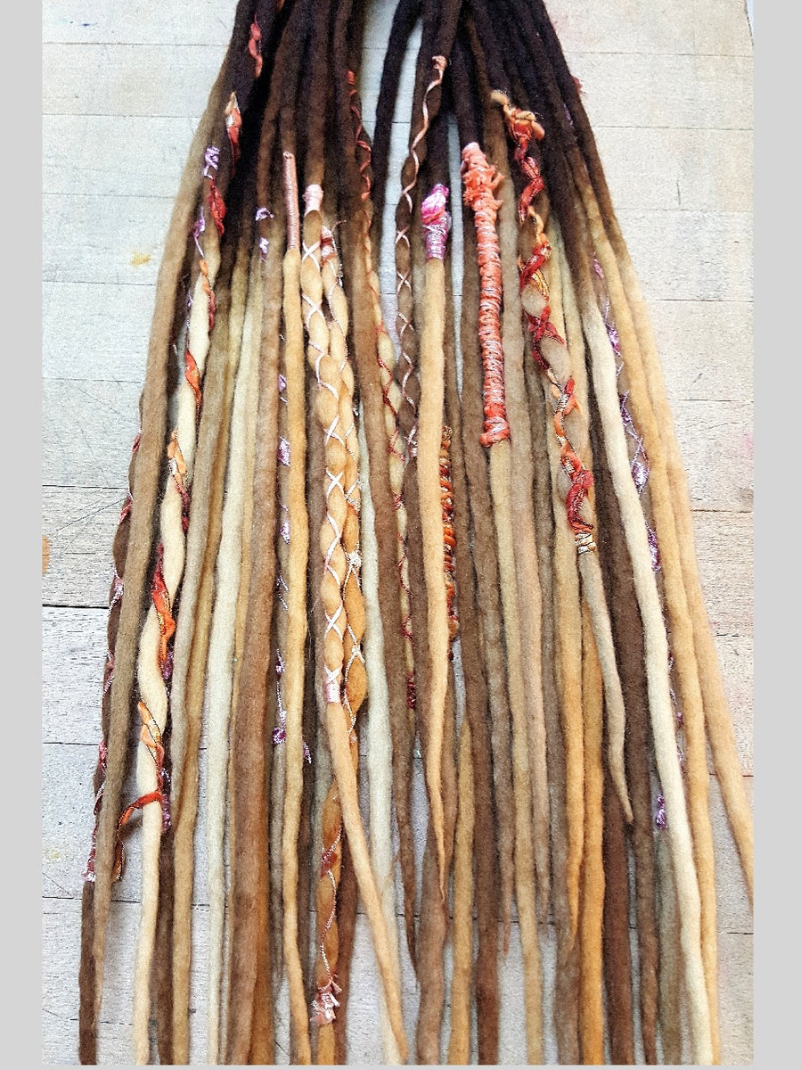 Full Set WOOL DREADLOCKS, White Grey Dreads, Wool Braids, Dreads With  Beads, Wedding Dreads Extensions, Double Ended -  Canada